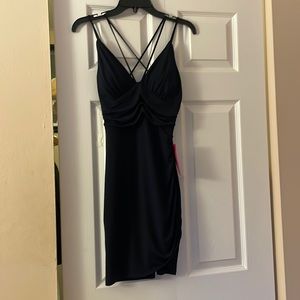Navy multi strap dress